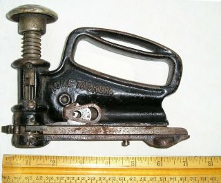 Rare Antique Cast Iron Tool Acme 14 Tacker Stapler Upholstery Early 1900 