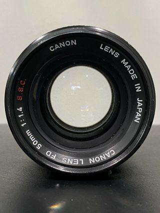 Canon Fd 50mm F/1.  4 Lens W/ Uv Filter Rare