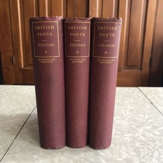 Antique Book The Poetical Of Edmund Spenser 1855 In 3 Vols