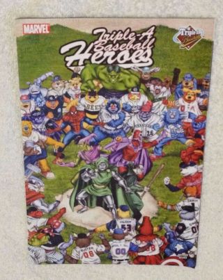 Triple - A Baseball Heroes Marvel Comic Book 2 Rare Giveaway Superheroes Mascots