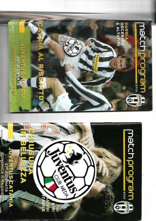 2007/8 2 Rare Juventus Homes V Catania And Napoli With Media Pass And Badge