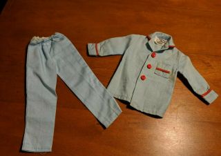 Vintage Ideal Tammy Family Clothes Ted Or Dad Pjs Pajamas Blue Shirt & Pants V G