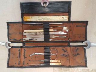 Antique Dental Tool Kit For Soft Tissue Incision And Stitches