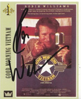 Robin Williams Good Morning Vietnam Rare Signed Movie Card