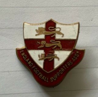 England Supporters Association Rare 1970s W.  O.  Lewis Enamel Brooch Pin Badge.