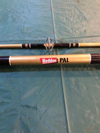 Vintage Heddon Pal 2Pc Spinning Rod 7’6 - 1/2” No.  7505 Fiberglass Rod 2