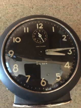 Vintage Westclox Matte Black Finish Big Ben Alarm Clock 4 Inch Old Rare