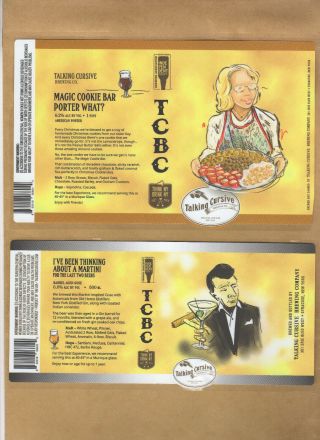 Rare Micro Beer Labels Divine Barrel Talking Cursive Syracuse N.  Y.