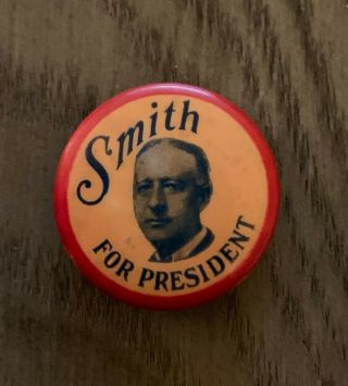 Alfred E.  Smith For President 1 " Political Campaign Pin Rare