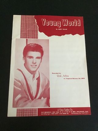 Ricky Rick Nelson Young World Rare Collectible Sheet Music Rock N Roll Classic