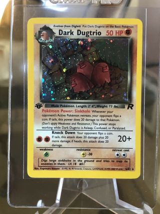 Rare Pokemon Team Rocket 6/82 1st Edition Dark Dugtrio Holo