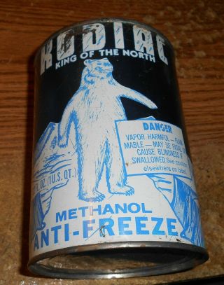 Vintage Kodiac Methanol Anti - Freeze One Quart Can/rare