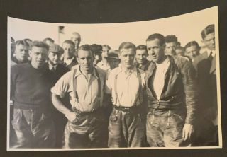 Vintage Old Photo 4 Friends After An Antique Motorcycle Race 4911