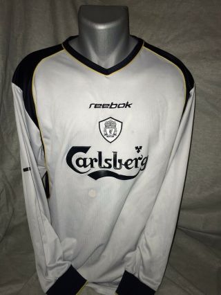 Liverpool Away Shirt 2001/03 Long Sleeved 38/40 Chest Rare And Vintage