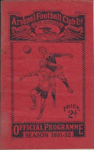 Rare Arsenal V Middlesbrough Programme 30/4/32 1931/32 Season
