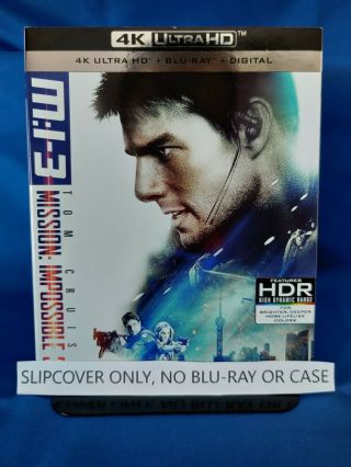 Mission Impossible 3 4k Blu - Ray Slipcover Only Rare Oop