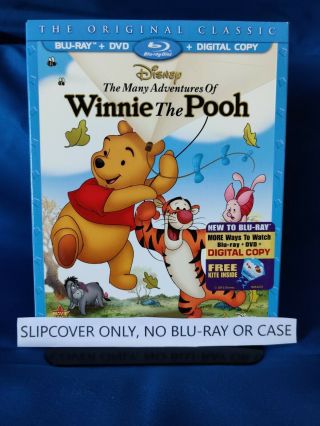 The Many Adventures Of Winnie The Pooh Blu - Ray Slipcover Only Rare Oop