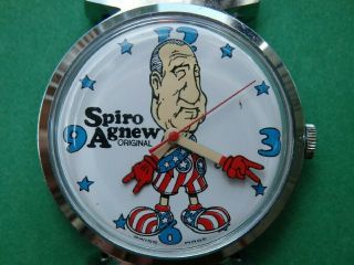 Spiro Agnew Vintage Dirty Time Company Swiss Made Winding Watch - In Tube