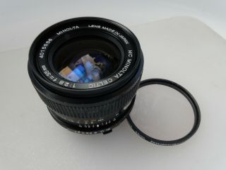 Rare Minolta Celtic Mc 35mm F:2.  8 Wide Prime Lens With 1b Filter,  9,  No Rsrv