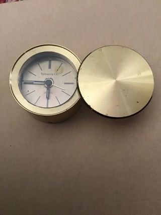 Vintage Tiffany & Company Co Round Swivel Top Desk Travel Alarm Clock Not Workin