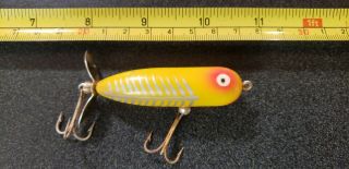 Vintage Heddon Baby Torpedo Fishing Lure Yellow Shore