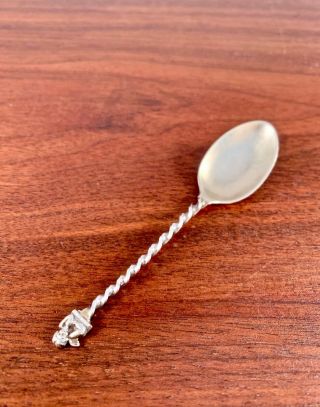 American Sterling Silver Figural Souvenir Demitasse Spoon Cupid / Cherub: Boston