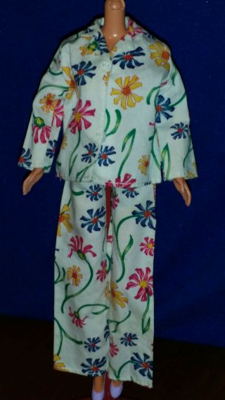 Vintage 2001 Barbie Fashion Avenue Pajamas Floral Pants & Top Pj 