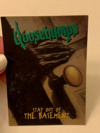 Rare 1995 Goosebumps Hologram 3d Collector Trading Card Stay Out Of The Basement