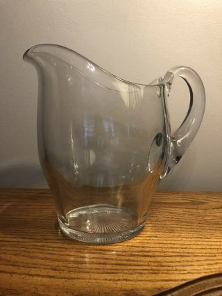 Vintage Heisey Glass Large Pitcher 8.  5” Marked Heavy 4.  5 Lbs Rare