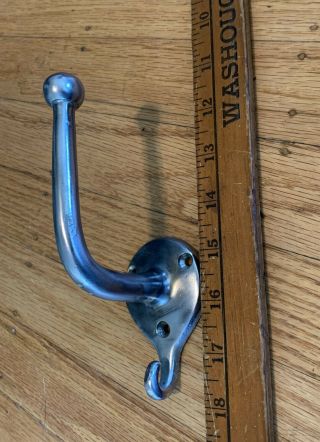 Unusual Antique Vtg Art Deco Chrome Plated Brass Hat And Coat Hook