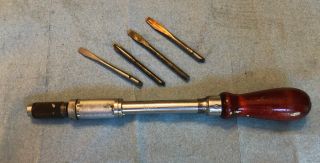 Antique Tool Hand Screwdriver Drill Bit Brace Push Drill Millers Falls 610a