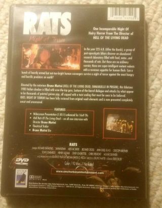 RATS: NIGHT OF TERROR Insane Bruno Mattei DVD 2002 OOP Rare Like 3