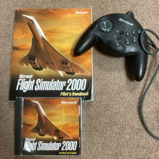 Microsoft Flight Simulator 2000 - Pilot Handbook,  Controller,  & Game Rare