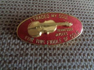 Rare Vintage Tn.  Jaycees Hat Pin Oval With Golden Fiddle Attached