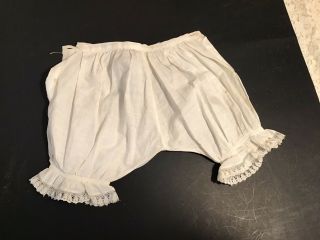 Antique Doll Pantaloons With Ruffle & Lace Trim
