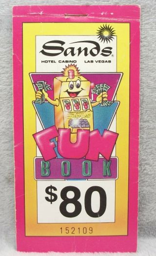 Vintage Sands Hotel Casino Las Vegas Nevada Advertising Fun Book 1990 Rare Lqqk