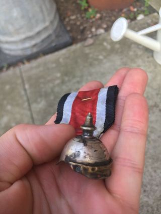 Rare Ww1 German Trench Art Medal Pickelhaube Pin Badge World War One Unusual