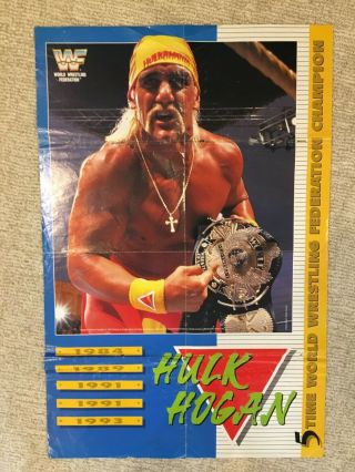 Wwf Hulk Hogan Hulkamania Wrestling Poster - Rare - 32 " X 21 " - Must Have
