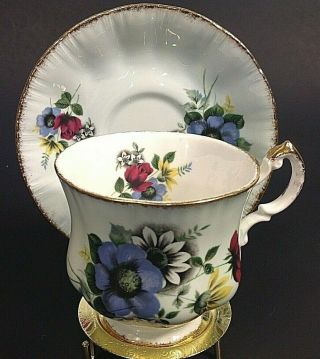 Paragon Cup & Saucer Hand Painted & Signed Floral Brushed Gold Accents