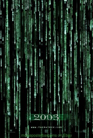 The Matrix Reloaded Movie Poster Ultra Rare Holofoil Adv.  27x40 One Sheet