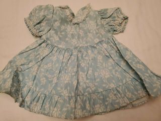 Vintage Doll Dress With Lace Minty Blue With White Flowers