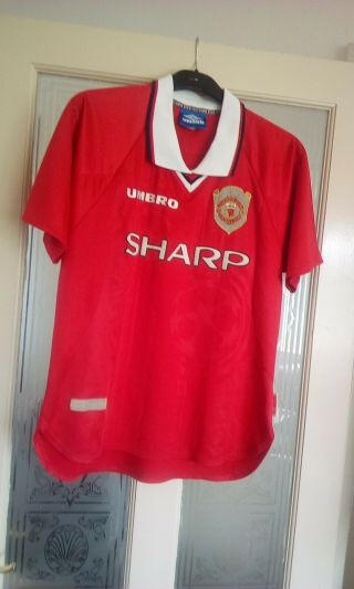 Rare Vintage Manchester United Home Champions League Shirt Size Y