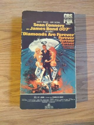 Diamonds Are Forever Rare Cbs/fox Vhs 1971 Sean Connery 007
