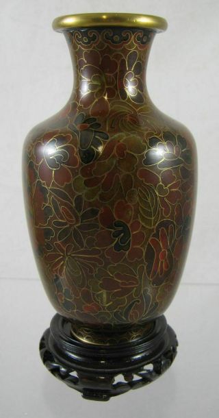 Vintage - Chinese Cloisonne Vase And Stand