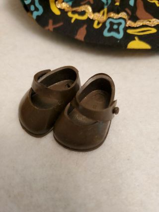 Vintage Vogue Ginny Doll Brown Shoes Buttons
