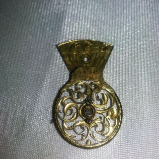 Antique 18th Century Engraved Pocket Watch Part For Jewellery