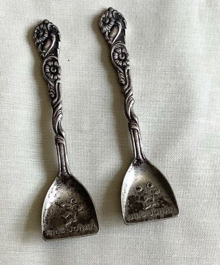 2 Vintage Silver Nils Johan Sweden Salt Cellar 2 1/4 " Spoon