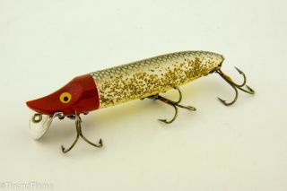 Vintage Heddon Vamp Spook Red Head Silver Scale Antique Fishing Lure JJ3 2