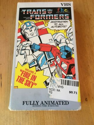 Vintage Transformers Vhs Vol.  4 Fire In The Sky Rare
