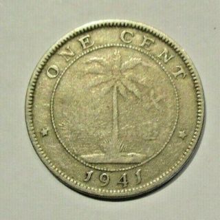 Liberia 1941 One Cent - Very Rare,  Only 250,  000 Minted - Circulated - Km 11a